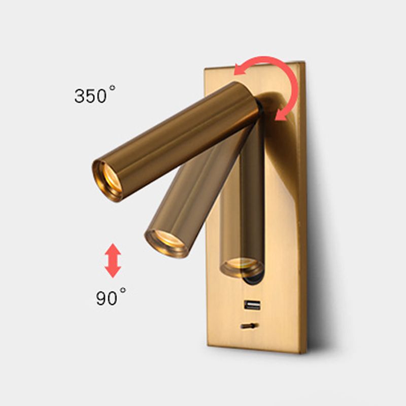 7 "H MODM MODERNO MONTAJE LED LED LIGHT USB CARGA DE CARGA DEL Puerto de diseño Lámpara de lectura