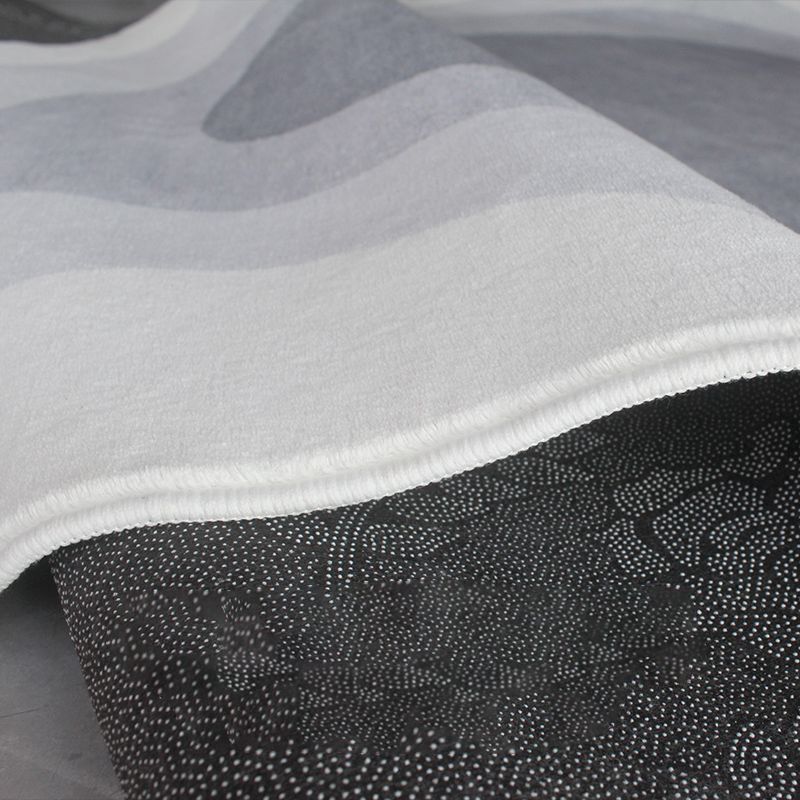 Grey Geometric Print Rug Modern Polyester Area Rug Stain Resistant Carpet for Home Decor