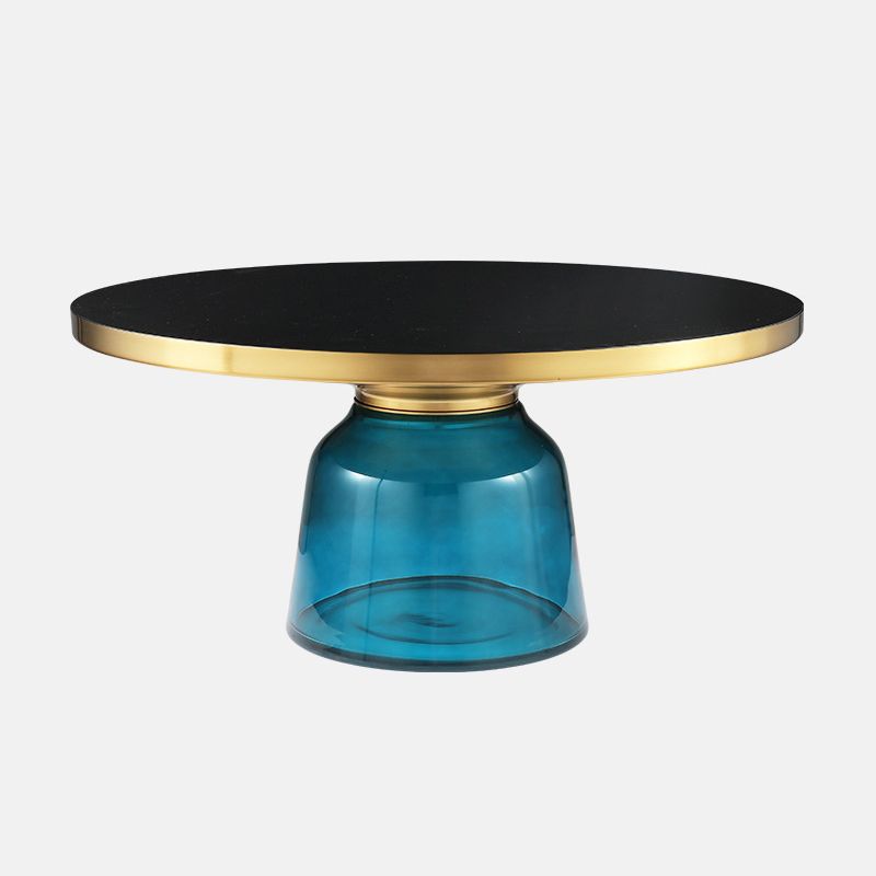 13.7"/20.8" Tall Modern Glass Pedestal Round Table Top Coffee Table
