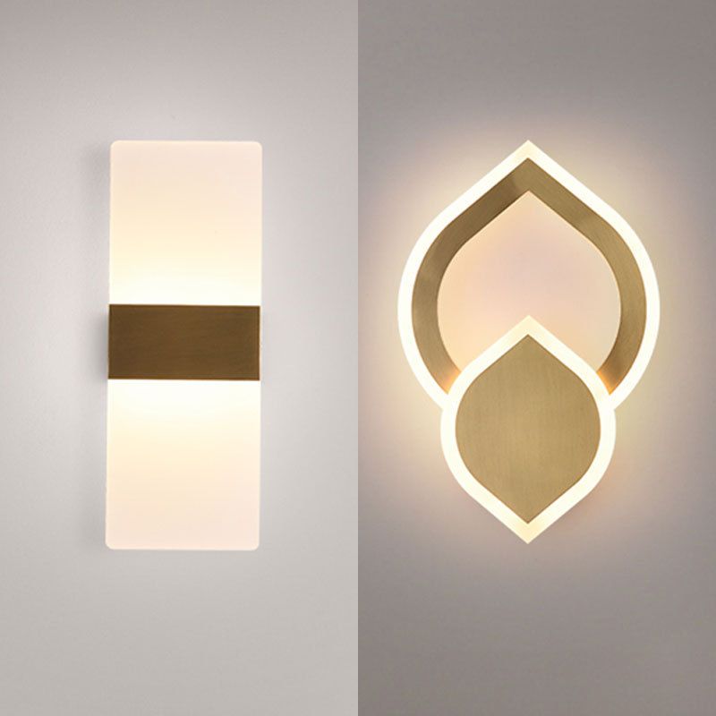 2-Light Wall Sconce Light Modern Metal Wall Sconce Lighting in Gold
