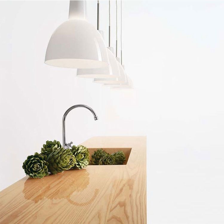 Wit 1 lichte bel hanger lamp Moderne minimalistische glashangende lamp keukengootsteen