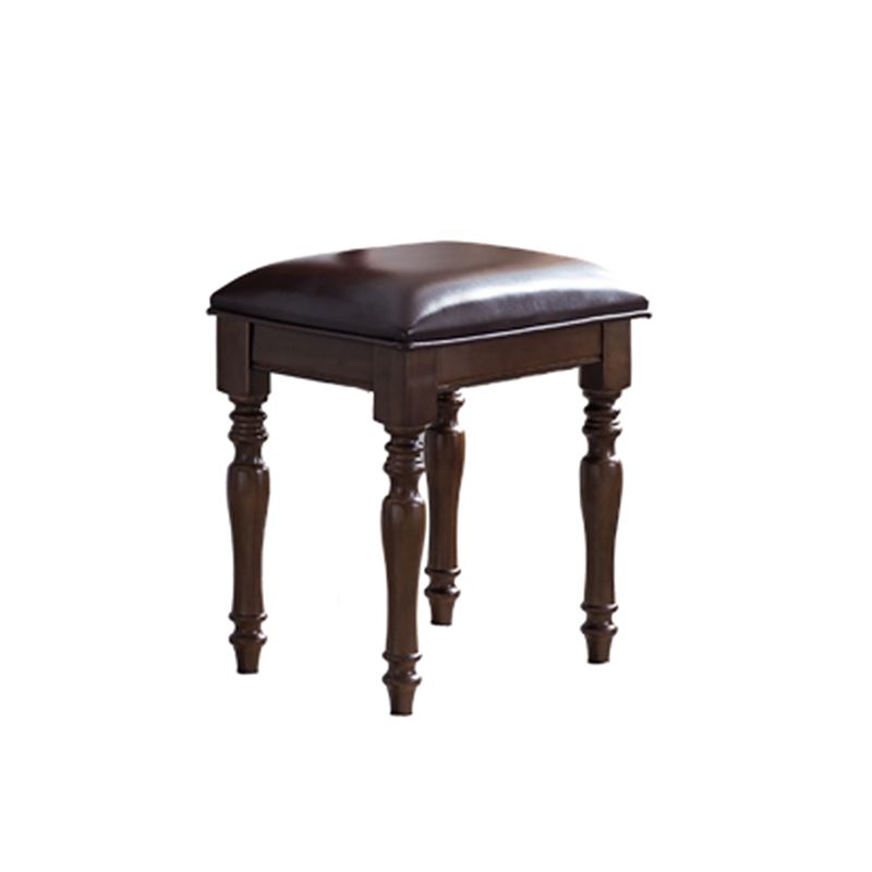 23.6" W Wood Vanity Table 1-Drawer Vanity Makeup Table Set with Mirror & Stool