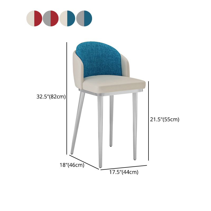Nordic Design Upholstered Bar Stools for Home Armless Low Back Stools with Cushion