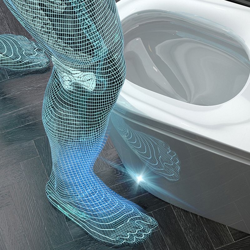 Contemporary Siphon Jet Flush Toilet 1-Piece Toilet Bowl for Bathroom