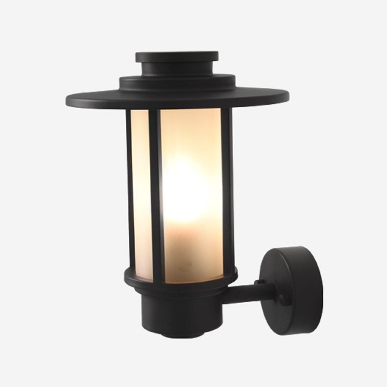 Retro Frosted Glass Shade Wall Light Geometric 1 Light Wall Sconce for Outdoors