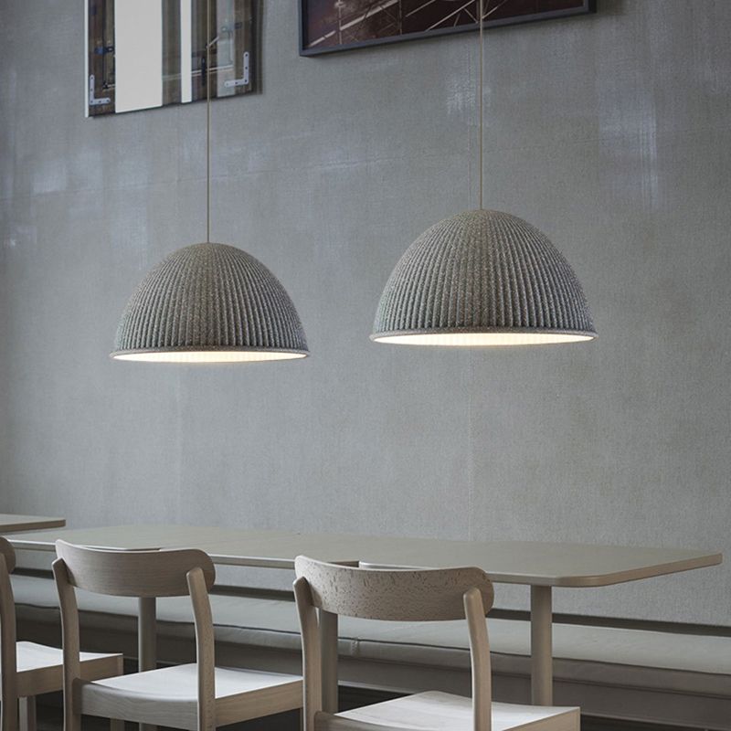 1 Light Bowl Hanging Pendant Modern Macaron Style Resin Hanging Lighting for Living Room