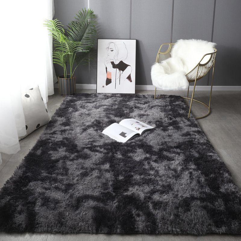 Nordic Living Room Rug Multi Color Plain Carpet Shag Anti-Slip Backing Machine Washable Rug