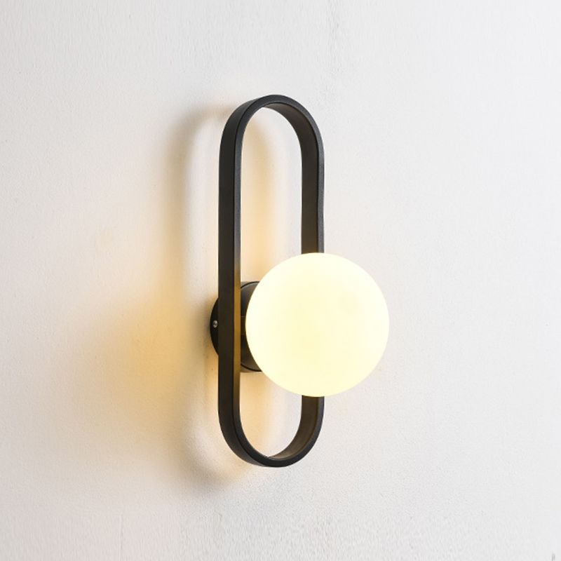 Contemporary Wall Lamp Globe Glass Sconce Lighting for Bedroom
