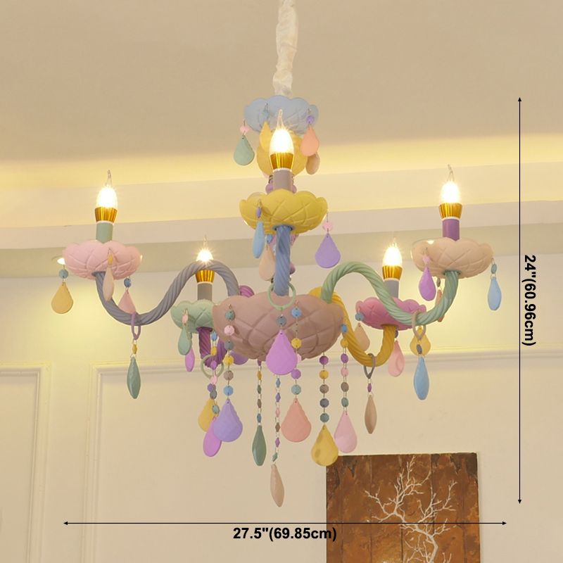 Luces colgantes de color multicolor de techo de metal moderno para la habitación de los niños