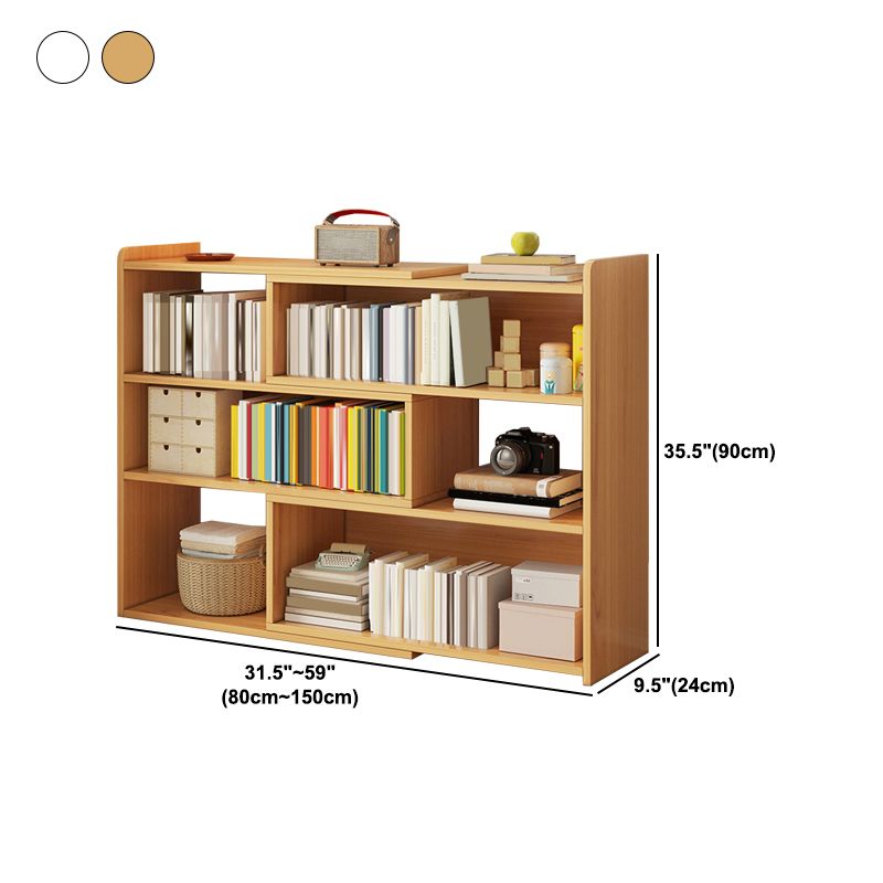 Modern Wood Horizontal Book Shelf Closed Back Shelf Bookcase