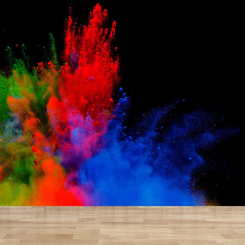 Huge Rainbow Explosion Mural Decal Modern Novelty Abstract Wall Art in Multi Color