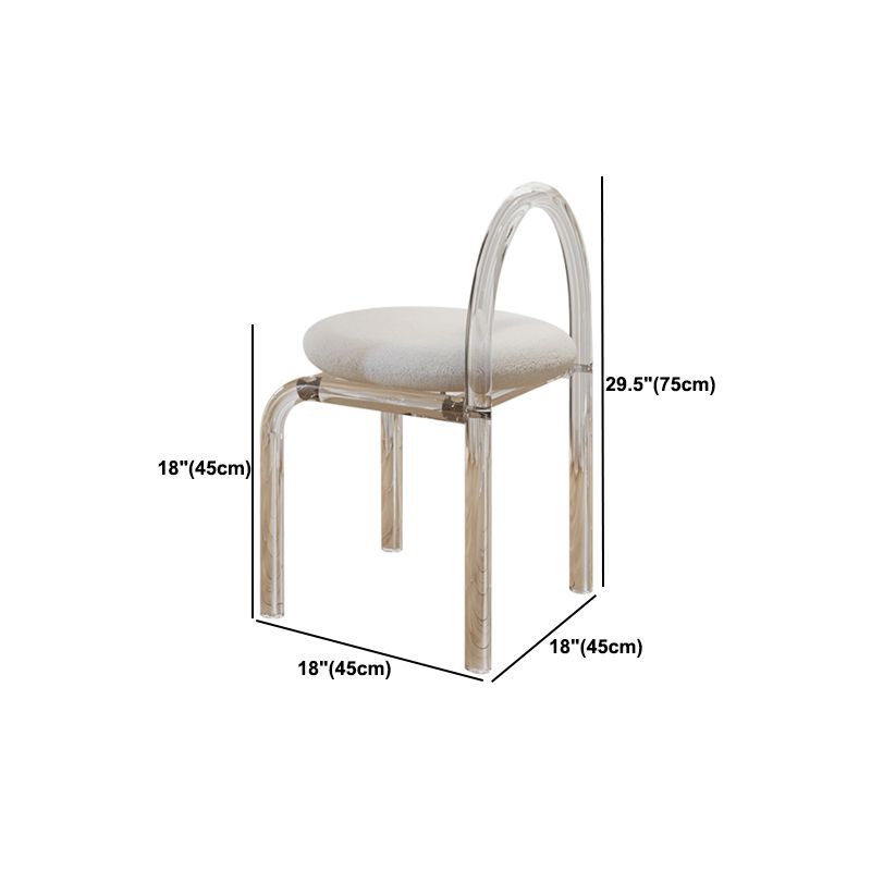Modern 29.53" H Clear Acrylic Vanity Table Set with Mirror and Stool in White