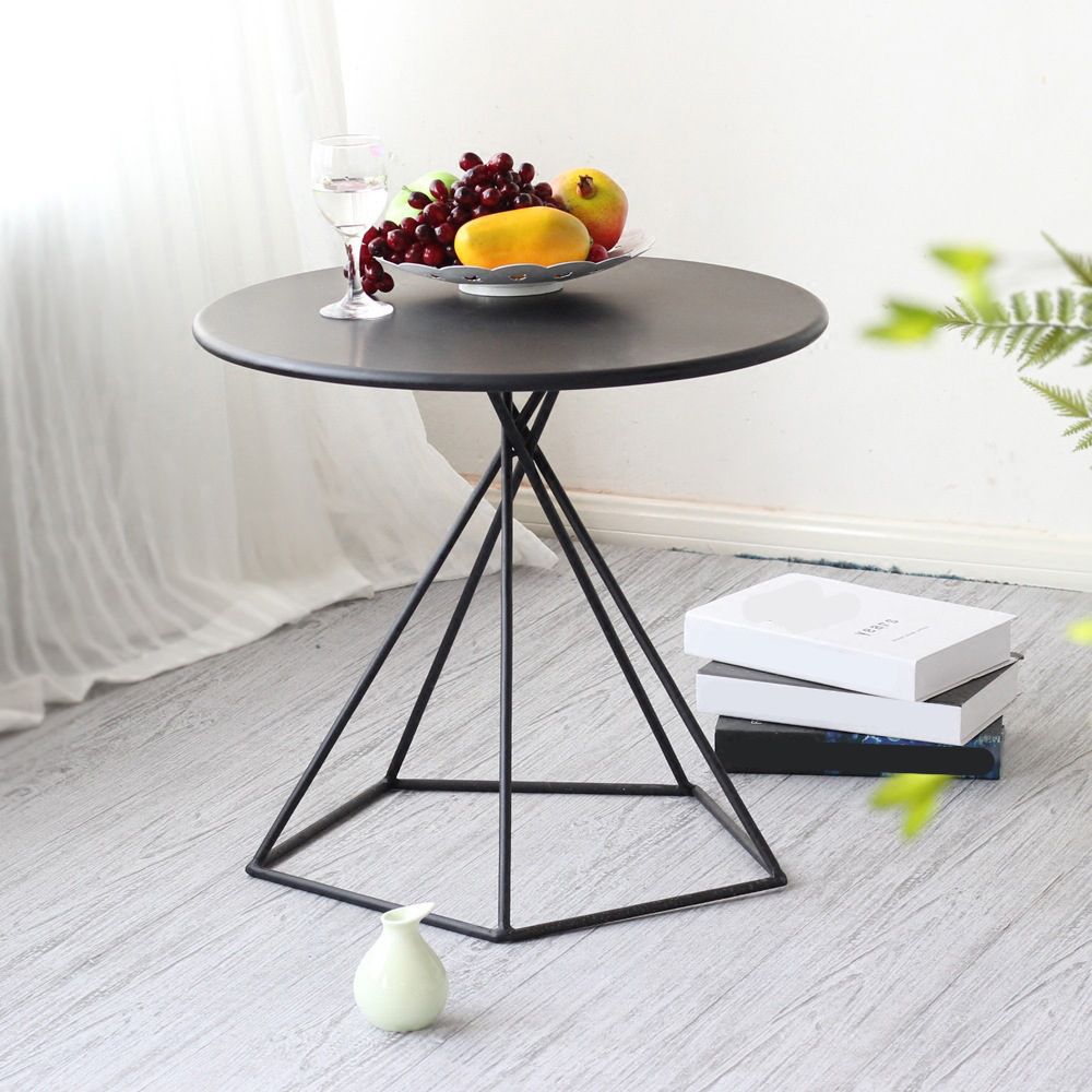 Metal Round Coffee Table Dia 21.65" inch Frame Cocktail Table