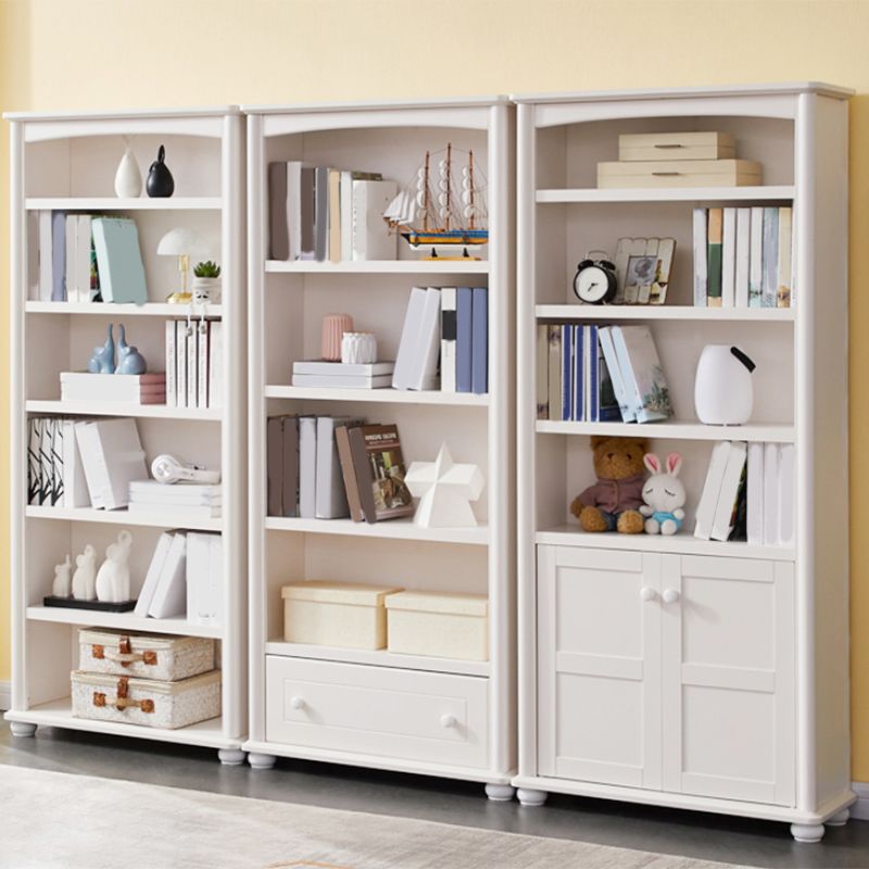 White Wooden Bookshelf Standard Shelves Included Closed Back Bookcase
