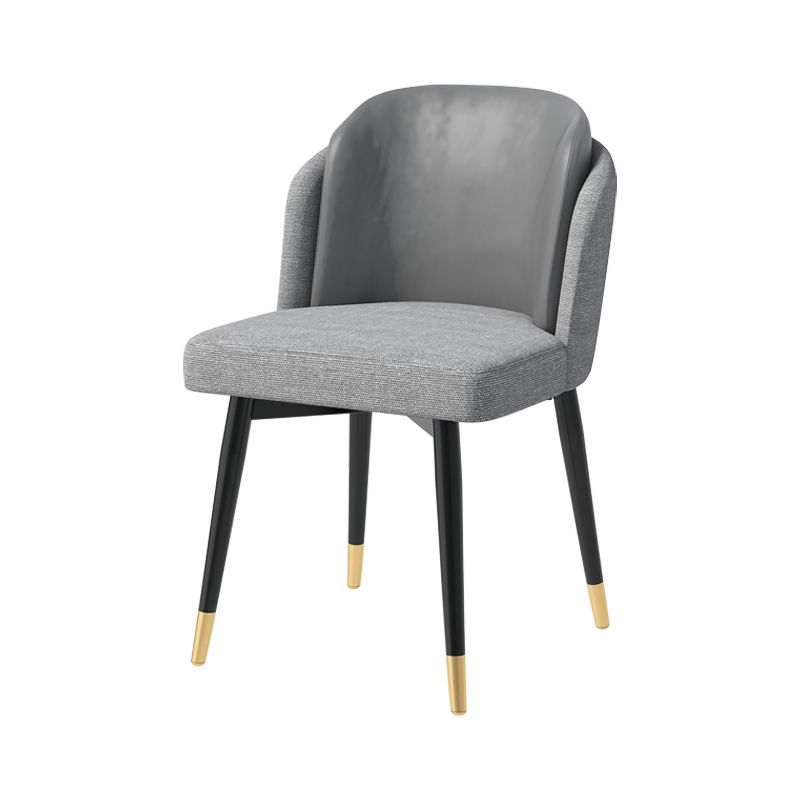 Silla de comedor de metal Glam, silla tapizada de comedor de tela para uso en restaurantes