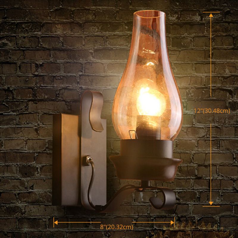 Style de style industriel ombré mural en verre clair appliques murales d'éclairage en clair