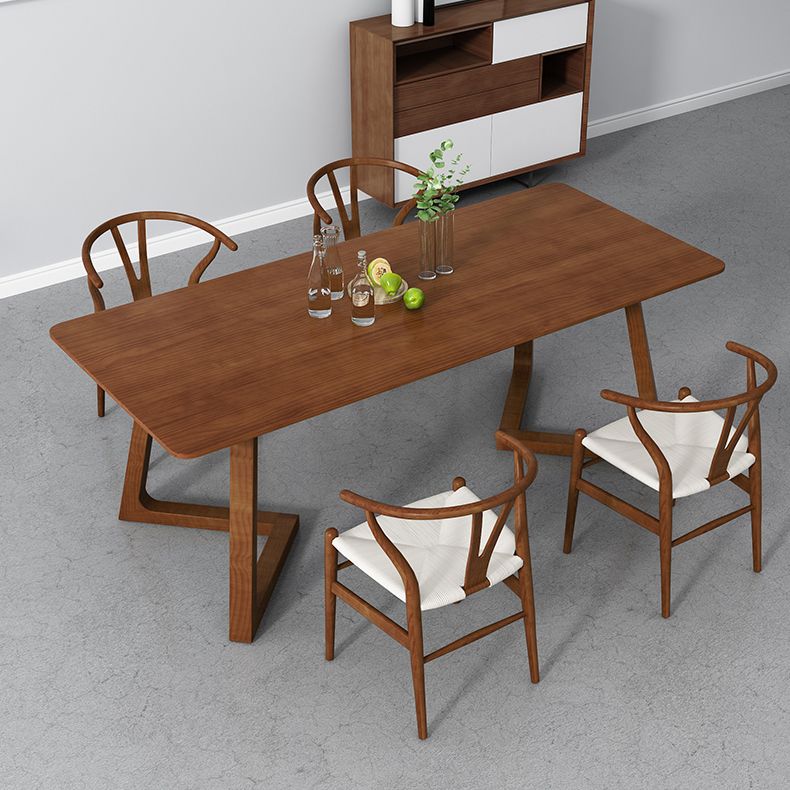 Modern Style 1/2/5/7 Solid Wood Dining Set with Wood Chairs Furniture for Home