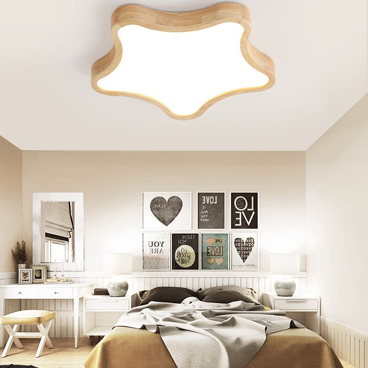 Creative Shape LED Wooden Flush Mount Ceiling Light Modern LED Flush Ceiling Light Fixture