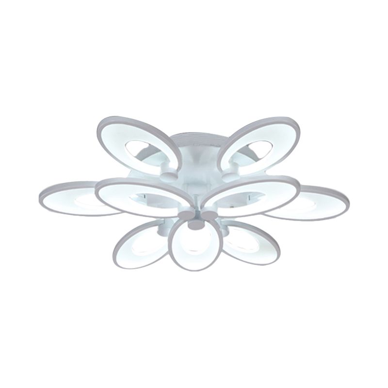 Fleurs salle à manger à manger à chasse d'eau LED acrylique LED 4/6/9 LUMIÈRES PLAFIC MODER