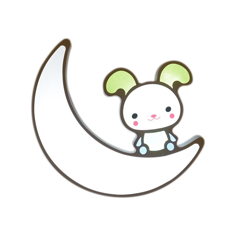 Acryl Maan en Konijntje Inbouwlamp Cartoon Mooie LED-plafondlamp voor gamerkamer