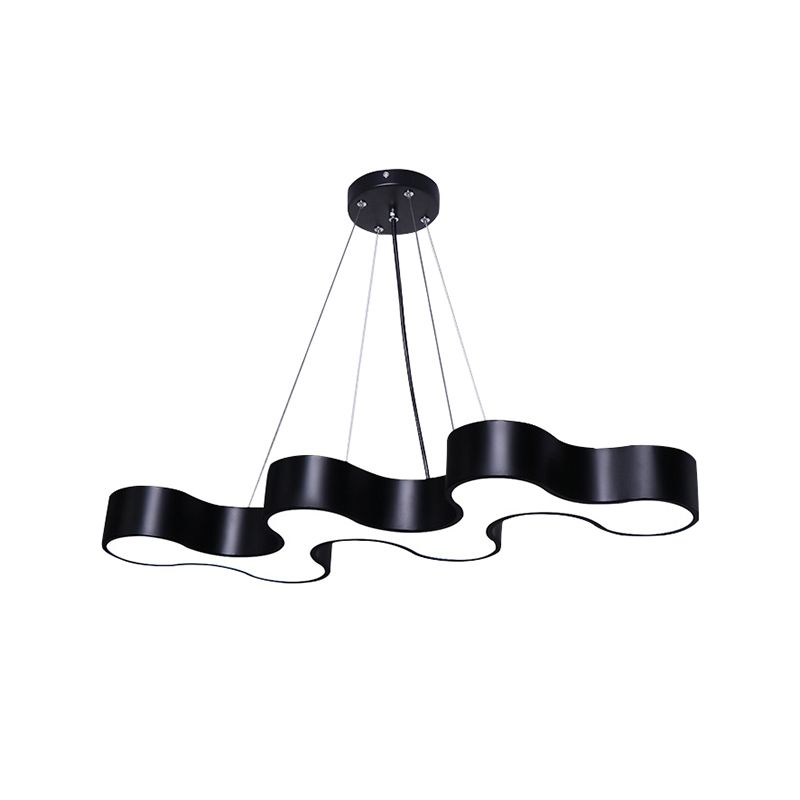 Wave Shaped LED Suspension Light Modern Acrylic Meeting Room Chandelier Lighting