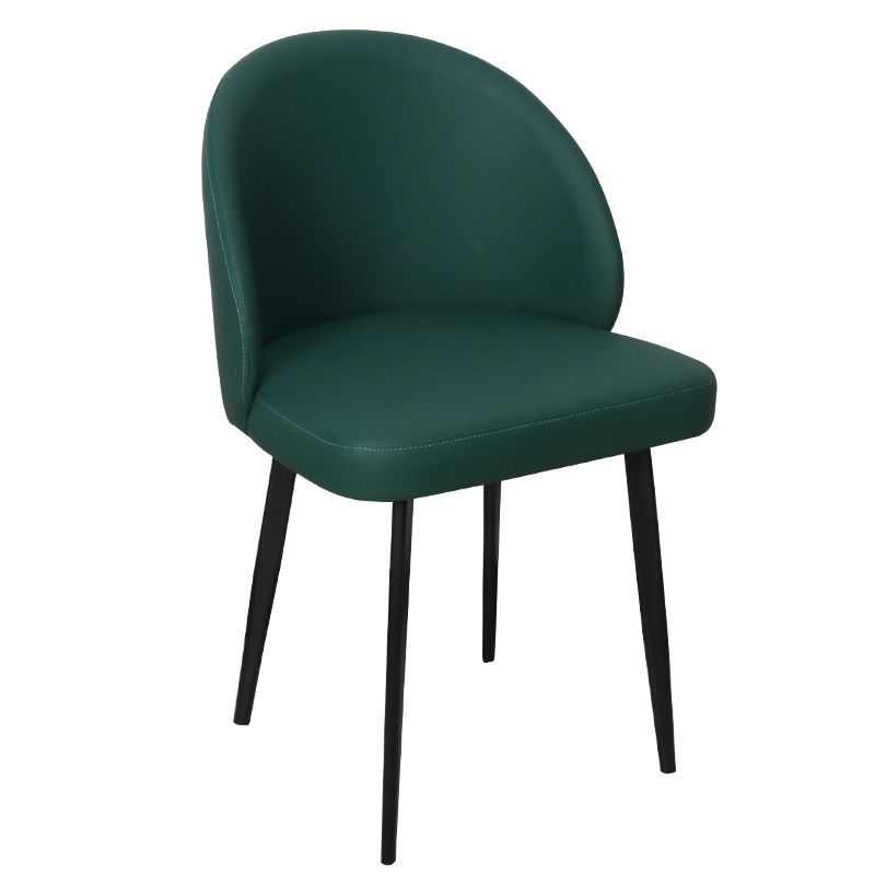 Silla de comedor de estilo moderno, silla auxiliar de cocina sin brazos con patas de metal