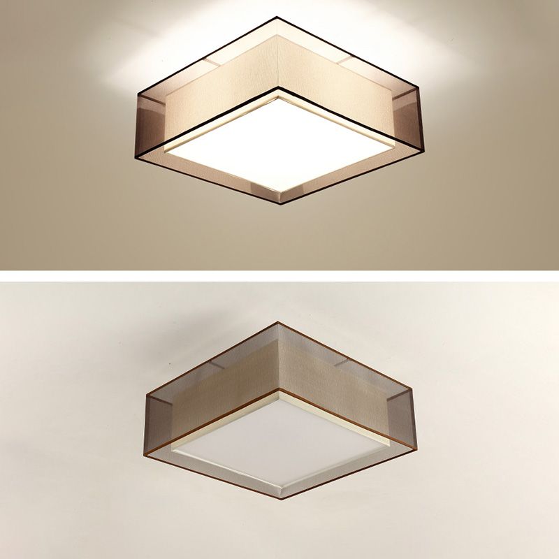 Plafonnier carré/rond en tissu de Style chinois, plafonnier pour salon