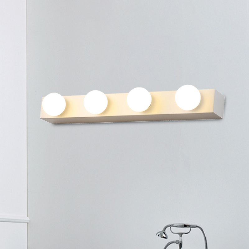 Finitura nera/bianca Open Bulb Vanity Lighting Freeture Minalismo Stile 4/5 teste Luce a parete in metallo per bagno
