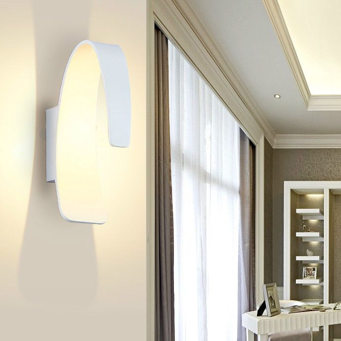 Modern Style Wall Light Creative Lights with White Acrylic Shade for Hotel Bedroom