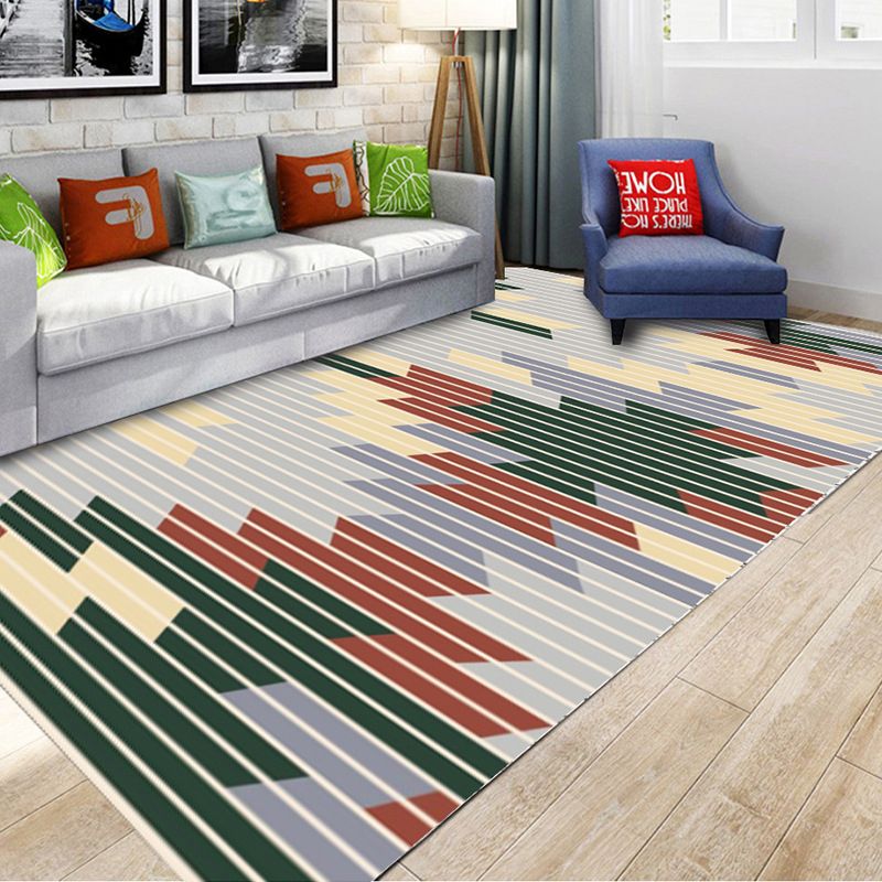 Grijs eenvoudig tapijten polyester grafisch vloerkleed niet-slip achterste tapijt voor woonkamer