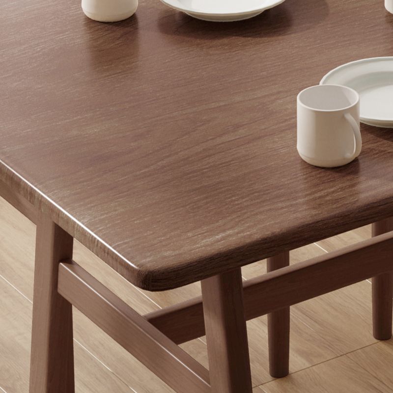 Nordic Wood Dining Table Dining Rectangle Table with Metal Legs