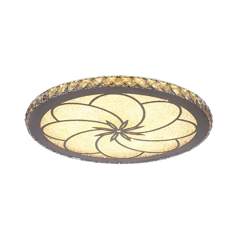 Lampada da soffitto da incasso Blossom. Apparecchio di illuminazione a LED in cristallo semplice inserito in cromo