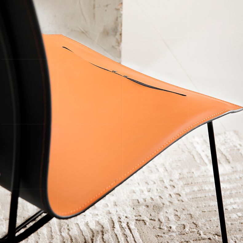 Metal Frame Dining Room Chair Indoor Faux Leather Dining Chair