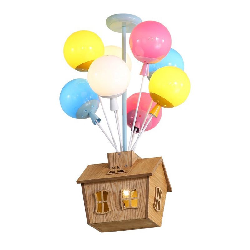 Multi -Head -Macron -Ballon -Kronleuchter -Glas -Kronleuchter -Beleuchtungskörper für Schlafzimmer