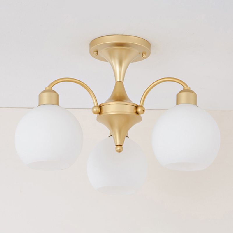 Modern Simple Ceiling Light Ball Shape Shade Iron Ceiling Lamp for Bedroom