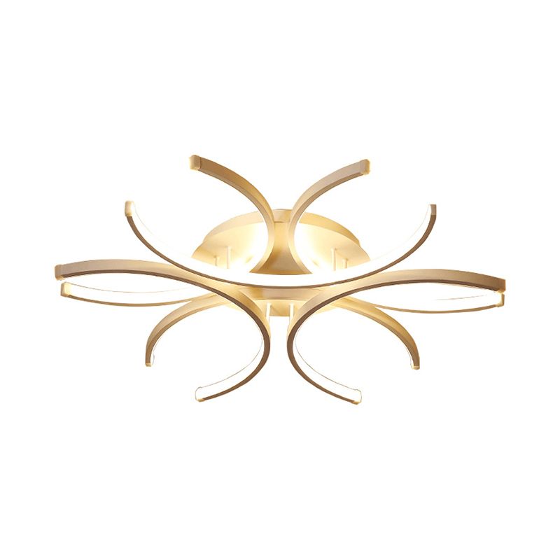 23.5"/31.5" W Curved Close to Ceiling Lamp Modern Acrylic LED White Semi Flush Mount Lighting in Warm/White Light