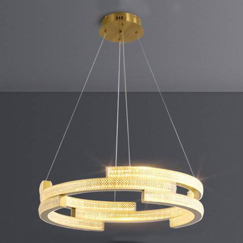 Lampadario moderno di lussuoso lampadario a sospensione di cristallo geometrico a sospensione del lampadario appeso