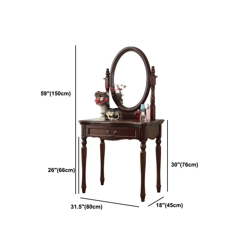 Traditional Rubberwood Bedroom Storage Box 3 Drawer Vanity Tables