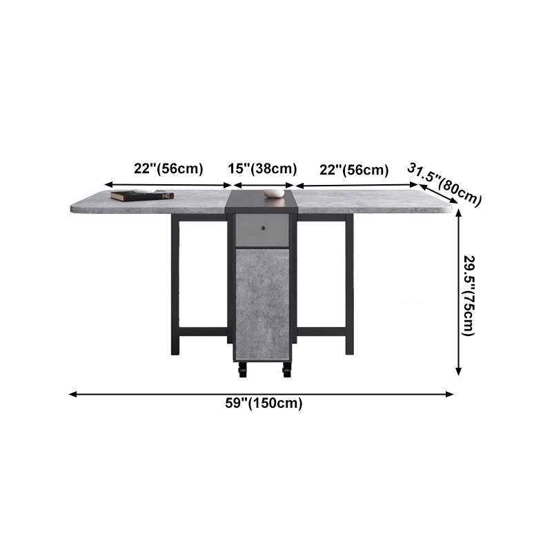 Contemporary Style Folding Dining Table Rectangle Table for Home