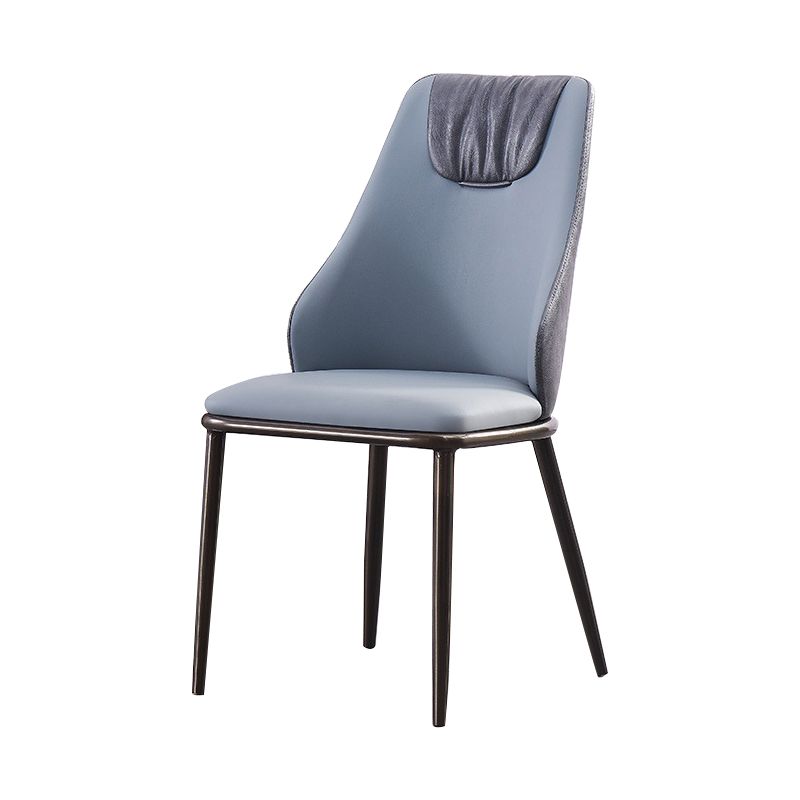 Faux Leather Dining Chair Glam Style Parsons Armless Side Chair