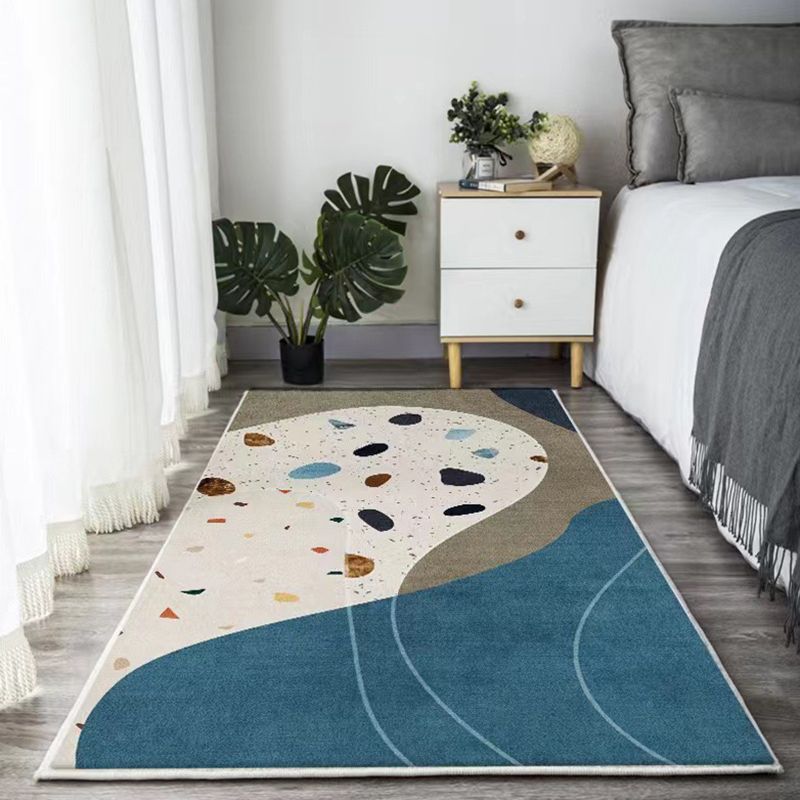 Beige Kids Rug Polyester Color Piece Rug Stain Resistant Rug for Bedroom
