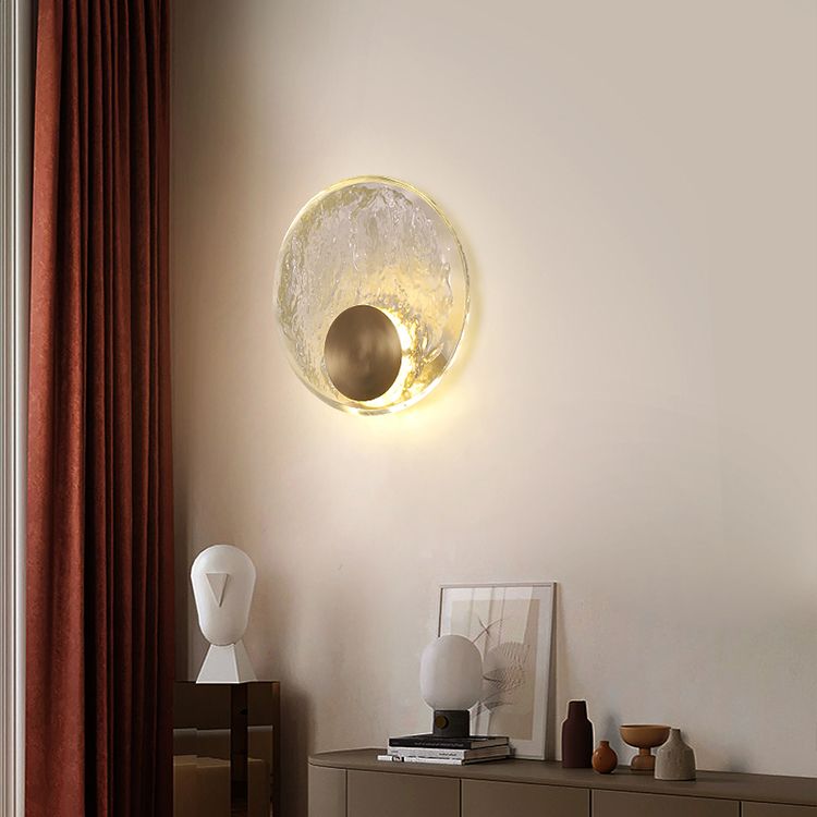 Crystal Ideas de iluminación de pared de 1 luces Round Clear Modern Style Lighting Lights Lights