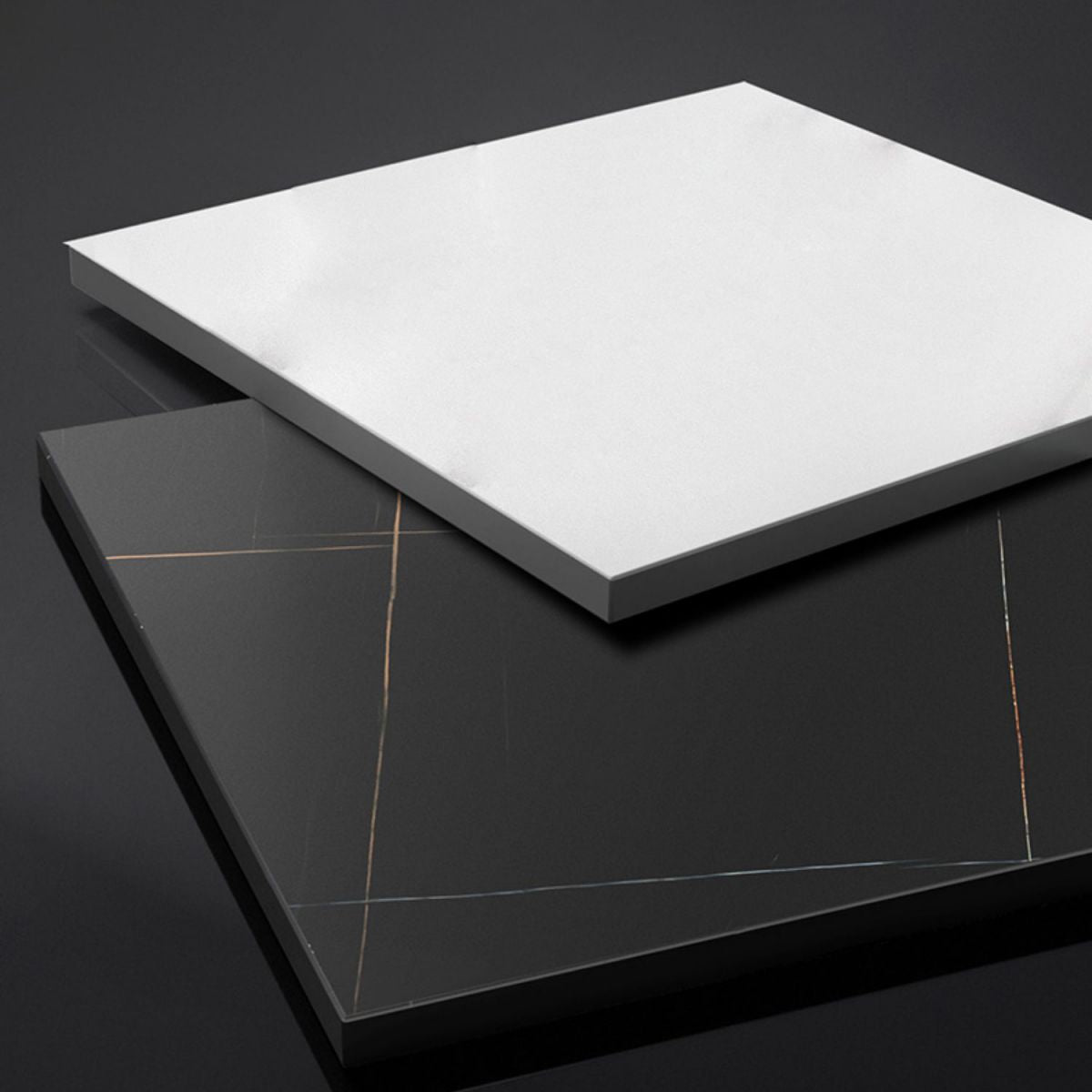 Contemporary Round Dining Table Sintered Stone and Solid Wood Top Table