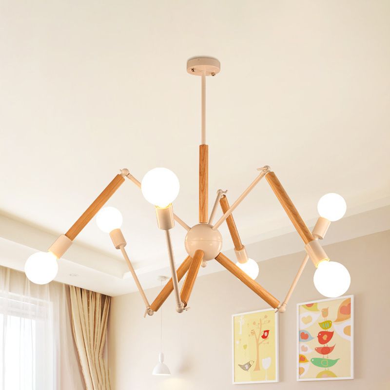 Modern Starburst Suspended Lighting Fixture Wood Pendant Lighting Fixtures for Restaurant