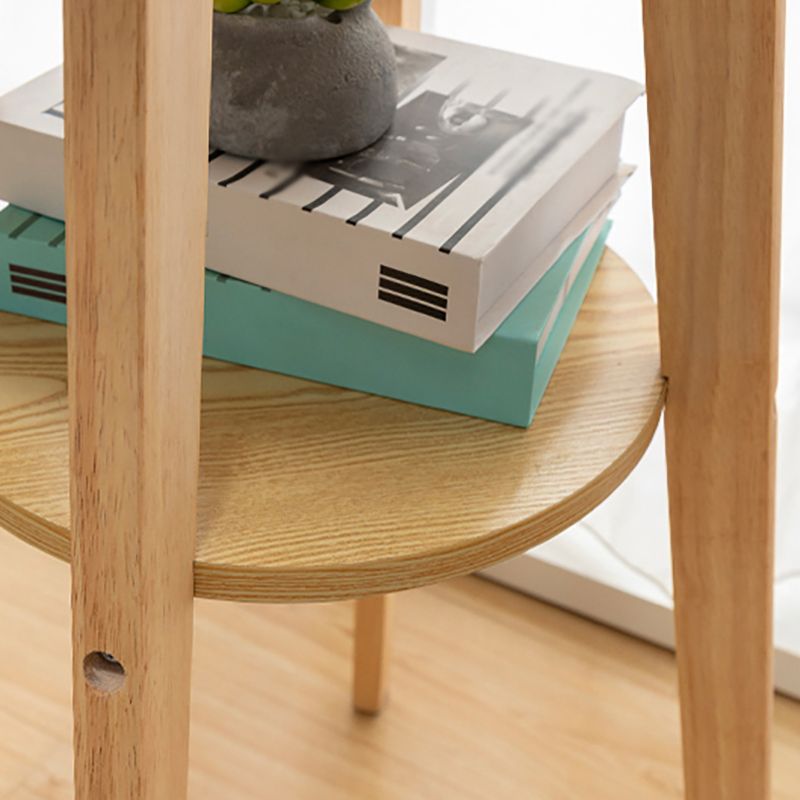 Industrial Natural Wood Bar Table 23.6"W Round Top Bistro Table for Cafe