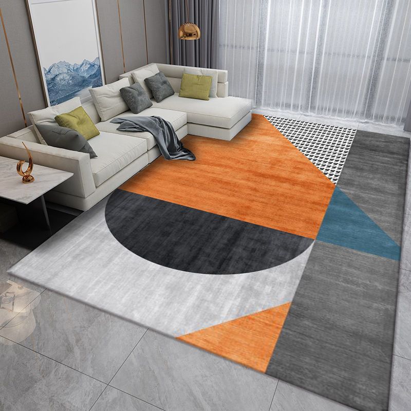 Luxuriant Modern Rug Gold Stripe Rug Washable Rug for Living Room