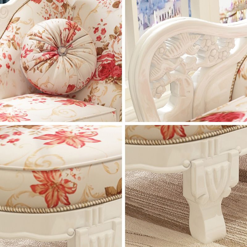 French Country Chaise Lounge Couch Flower Chaise with One Armed