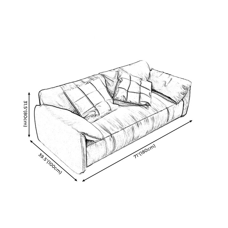 Forest Green Modern Sofa 39"W with Tight Back Wide Square Arm