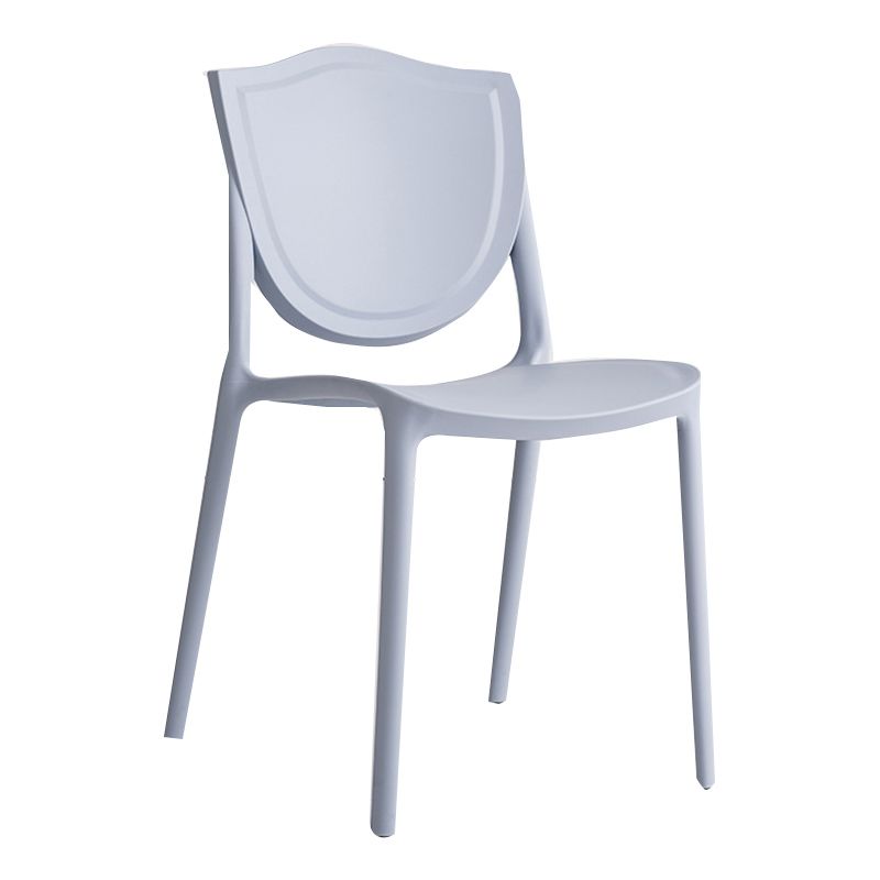 Nordic Armless Side Chairs Open Back Chairs with Plastic Legs for Home Use