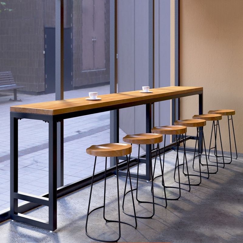 Modern 1/2/4/7 Pieces Solid Wood Pub Table Set Rectangular Counter Table for Dining Room